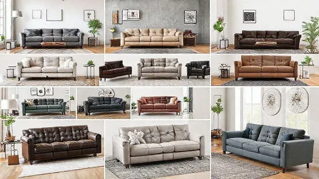 Estilos e materiais de sofás